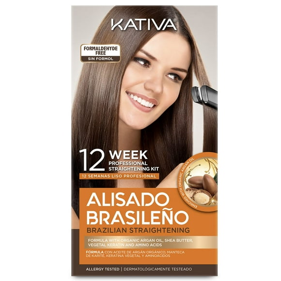 Kit para alisar el cabello Kativa Brazilian 12 semanas con aceite de argán