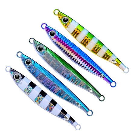 CEORPER Jig Lure with 3D Eye Metal Jigging Spoon Lures Saltwater Fishing Glow Lures