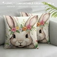 thumbnail image 3 of COMIO  Easter Floral Garland Bunny Throw Pillow Cover,  Spring Rabbit Holiday Cushion Case Decoration for Sofa Couch, 3 of 5
