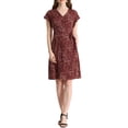 thumbnail image 2 of INSPIRE CHIC Women's Floral Dress V Neck Flutter Cap Sleeves Summer Midi Wrap Sundress S Burgundy, 2 of 7