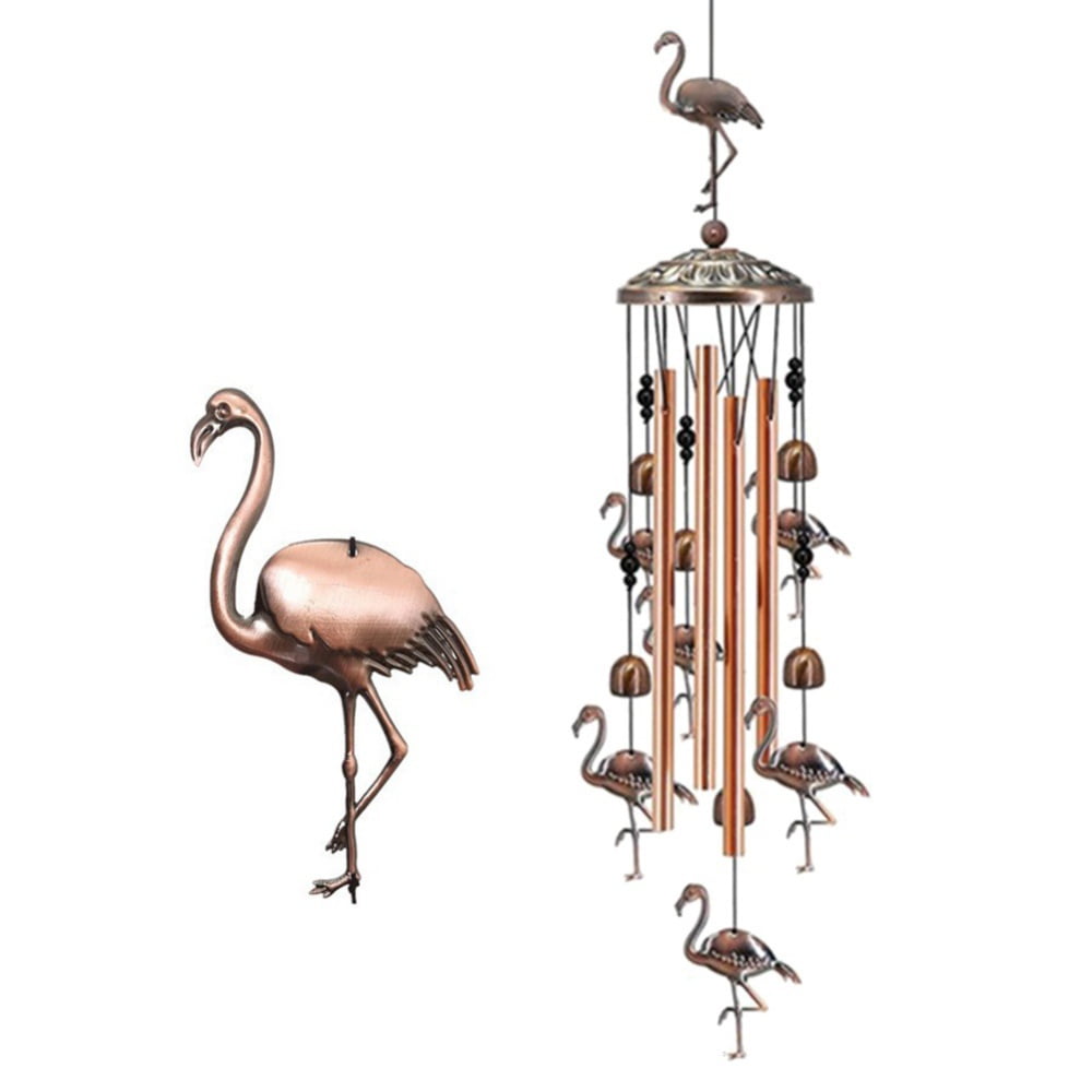Patio Home or Metal Flamingo Wind Chime Outdoor Music Wind Chimes for Garden 