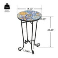 thumbnail image 4 of GDF Studio French Country Outdoor Side Table with Mosaic Ceramic Top and Metal Base, 4 of 10