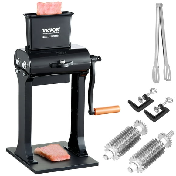 VEVOR Commercial Meat Tenderizer, Heavy Duty Stainless Steel Meat Tenderizer Machine, Quick and Easy Manual Operation Kitchen Tool, 5.8" Feed Port for Beef, Turkey, Chicken, Pork, Steak, and Fish