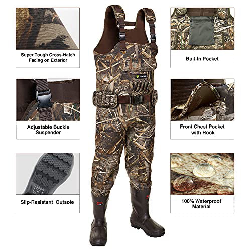 Details about   Hunting Fishing Chest Wader Waterproof Rubber Boot Camouflage US Size 13 
