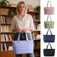 thumbnail image 2 of Bolso de hombro acolchado para mujer, bolso de mano impermeable con múltiples bolsillos, bolso para portátil, para el trabajo, el gimnasio, 2 of 8