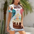 thumbnail image 6 of Happy Birthday Brother Cake And Balloons Summer Dresses For Women Dress Short Sleeves Dress, 6 of 9