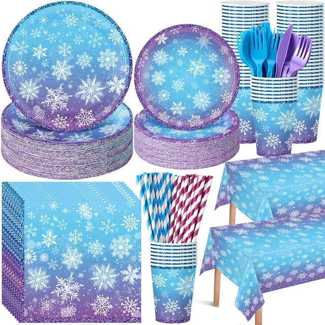 Set de decoración de fiesta Funnymoom Snowflake 452 piezas para Navidad