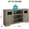 thumbnail image 2 of NEILA Charming 34-Inch Tall Farmhouse TV Stand with LED Lights – Enhance Your Living Room or Bedroom! Perfect for TVs Up to 65 Inches, Ample Storage, and Convenient Power Outlet,Gray, 2 of 7