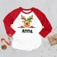 thumbnail image 4 of Camiseta navideña personalizada con ciervo para niños, ropa raglán con nombre personalizado para niños, camisetas a juego para fiestas entre hermanos, camisetas para niños, 4 of 5