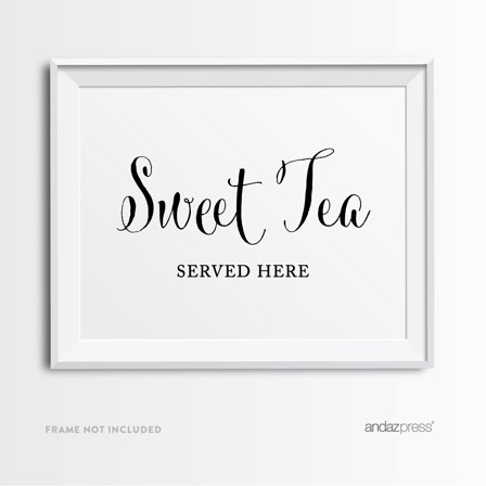 Sweet Tea Formal Black & White Wedding Party Signs