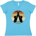 thumbnail image 3 of Inktastic Saxophone Music Vintage Band Women's V-Neck T-Shirt, 3 of 5