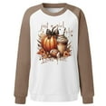 thumbnail image 3 of Fiaer Thanksgiving Women Sweatshirts Crew Neck Cute Graphic Pullover Plus Size Long Sleeve Baggy Fashion Casual Tops Khaki M, 3 of 3