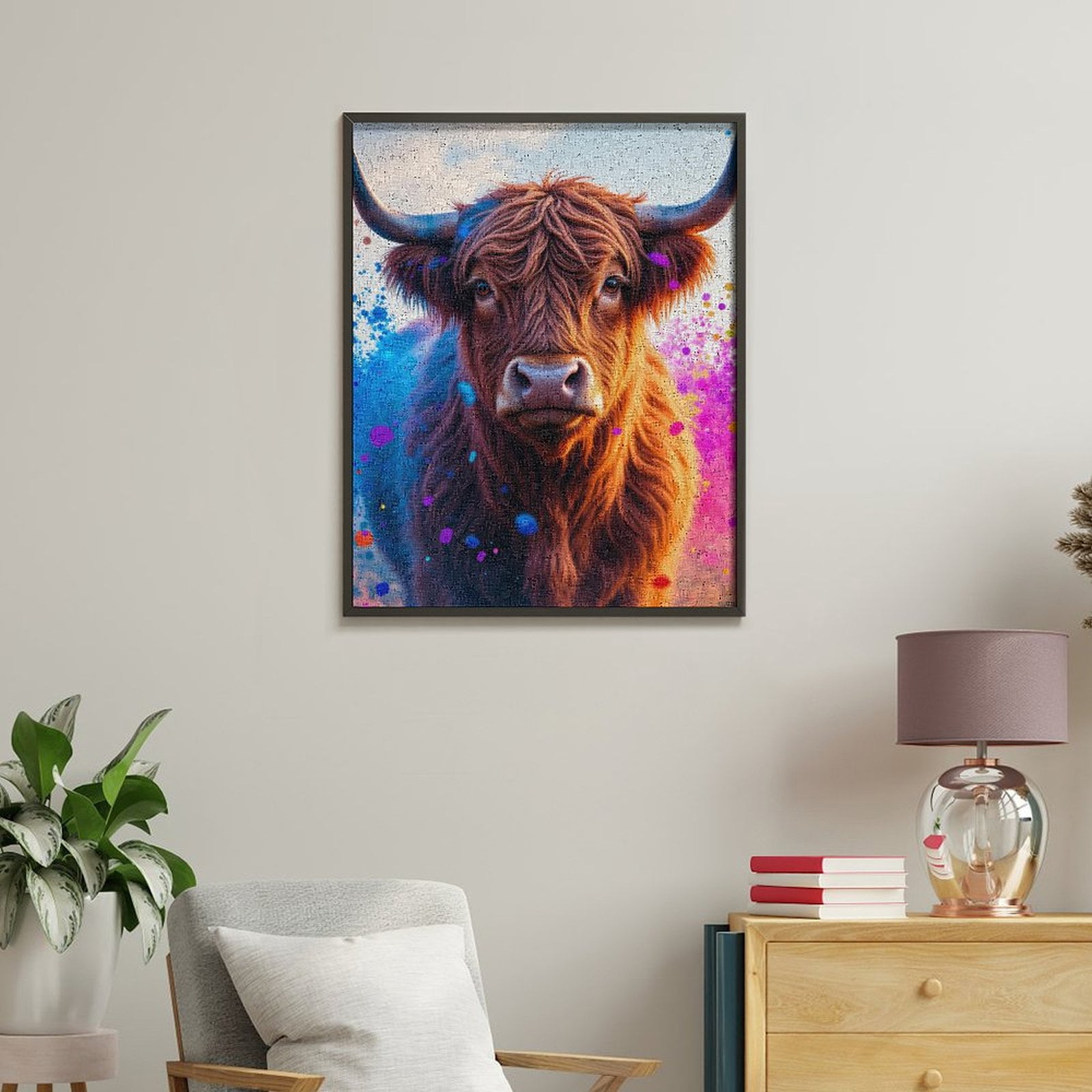 Paint By Numbers Kit for Adults Beginner - DIY Majestic Shaggy Animal Art Burst Canvas Painting Kits for Adults, Frameless Paint By Number for Adults for Home Wall Decor 16x20 Inch