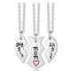 thumbnail image 2 of Set de 3 collares para hija: hermana mayor, hermana pequeña y madre. Joyas de regalo. Collar con corazón. Joyas de regalo., 2 of 3