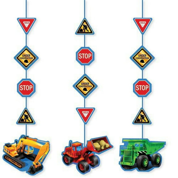 Construction Dangling Cutout (3-pack) - Party Supplies