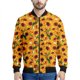 thumbnail image 3 of Chaqueta con cremallera y estampado 3D de girasoles para hombre, sudaderas con capucha y estampado floral de plantas, abrigos de gran tamaño de manga larga para la calle, 3 of 5