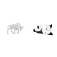 thumbnail image 1 of Escultura moderna de panda toro de resina, figura abstracta coleccionable, adorno bonito y resistente para la decoración del hogar: entrada, mesa, esc, 1 of 8