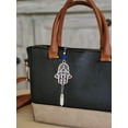 thumbnail image 5 of LUCKBOOSTIUM Silver Ornate Hamsa Hand, Blue Evil Eye Hanging Gemstone Ornament, 5 of 7