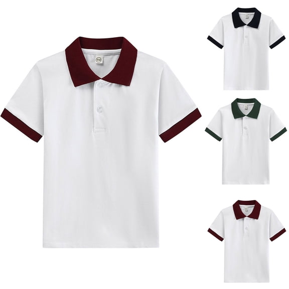 MuXiKeJi Clothes Boys Polo Shirt Athletic Button Closure Tropical Print Short Sleeve Shirt Cute Summer Gentleman Tops T-Shirts Infant To Big Kid