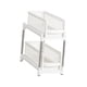 thumbnail image 3 of Organizador de armario extraíble para debajo del fregadero, práctico organizador de 2 niveles para baño, despensa, armario deslizable, contenedor de almacenamiento, cajón deslizante Blanco, 3 of 9