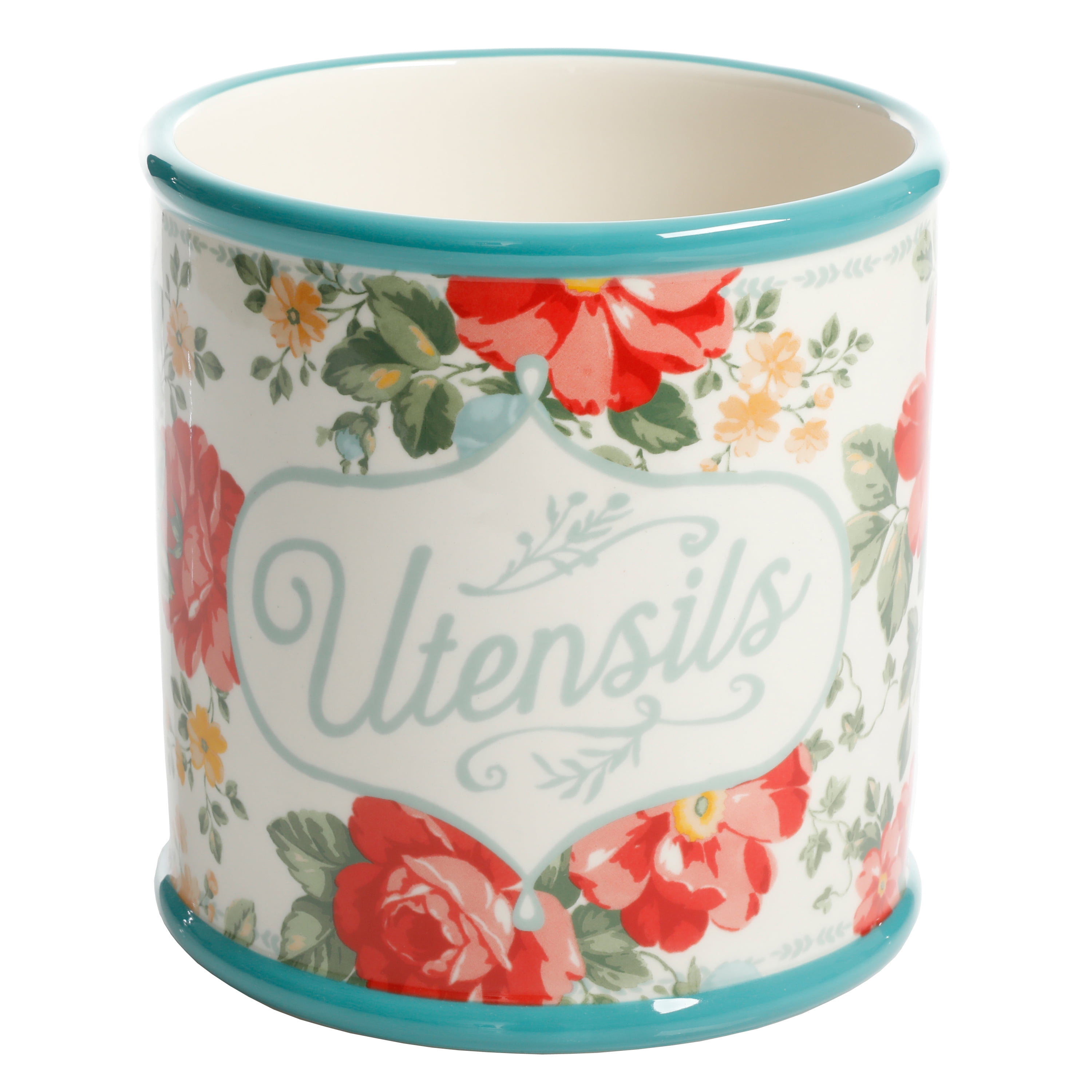 Details about   *New The Pioneer Woman mini Floral Utensil Holder Crock Melody Stoneware 