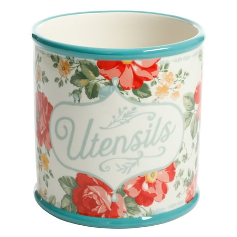 The Pioneer Woman Vintage Floral Utensil Crock, 7"