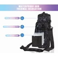 thumbnail image 3 of Water Bottle Carrier Holder Sling Bag Sleeve 32 oz Crossbody Water Bottle Case Cover with Strap Pockets for Travelling Hiking Camping, 5''''x10'''', Black, 3 of 5