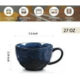 thumbnail image 4 of Jumbo Soup Mug Coffee Large - Ceramic Wide Oversized Extra Big Handle Bowls Latte Friends Mug Set Gaint Cereal Oatmeal Cappuccino Cup Set 27 oz, 4 of 7