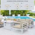 thumbnail image 4 of RADIATA 9 Pieces Aluminum Outdoor Patio Sectional Furniture Sofa Set with Fire Pit Table Large Size Luxury Comfortable Durable Water/UV-Resistant for Garden Porch Backyard Party (Beige Cushion), 4 of 10