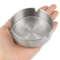 thumbnail image 3 of Outdoor Portable Metal Cylinder Designed Ashtray for Car, with 3 Grooves, Silver Tone, 3 of 5