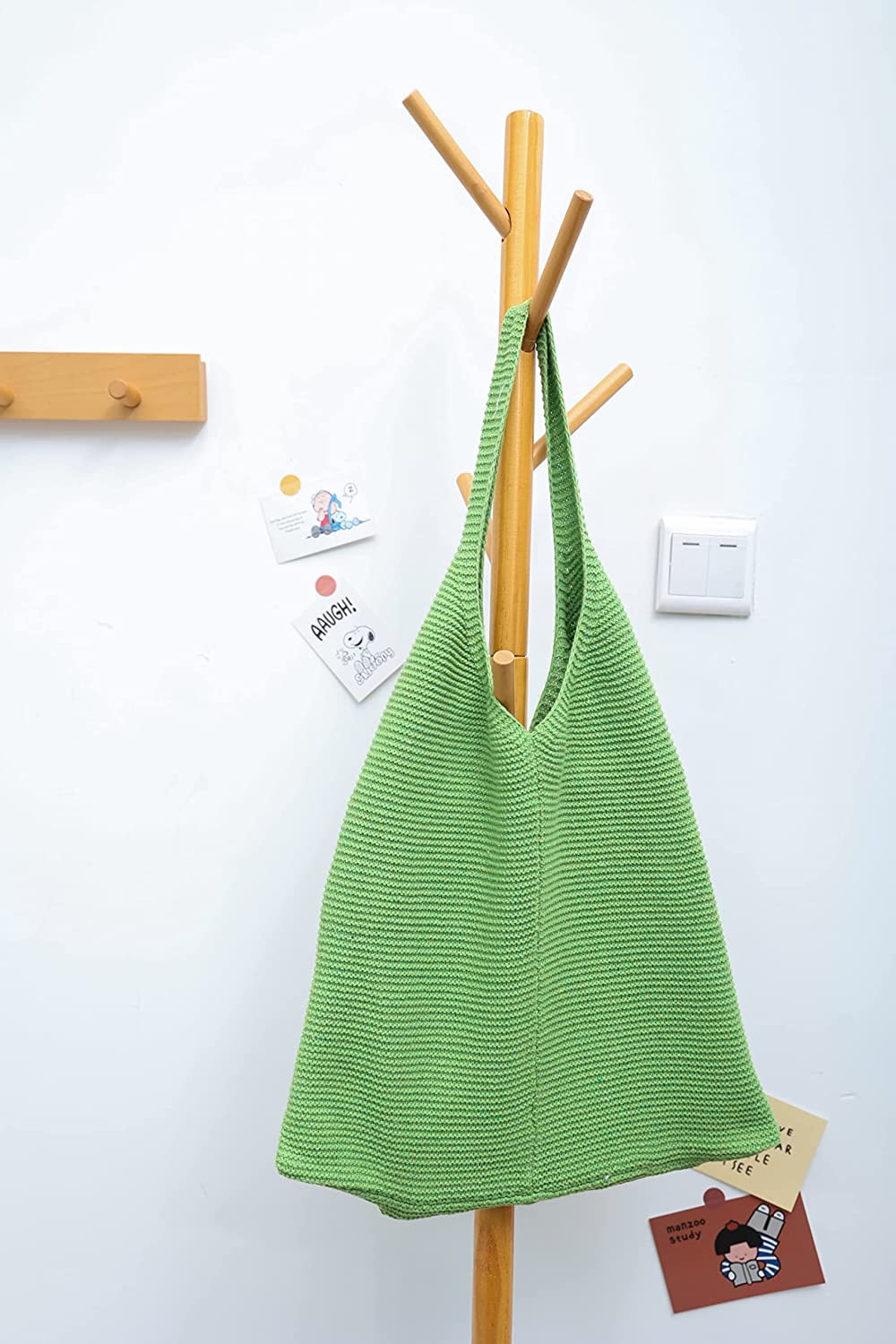 CoCopeaunts tote bag aesthetic Women's Shoulder Handbags Hand crocheted Bags large Shoulder Shopping Bag canvas tote cute