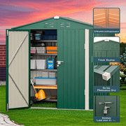 6 x 4 Outdoor Storage Shed with Lockable Door, Aiho Metal Garden Shed, House Storage Sheds Outdoor for Backyard, Garden & Patio Organization - Green