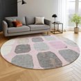 thumbnail image 6 of Addison Rugs Mayfield Premium Machine Washable Transitional Geometric Pink Round Rug, 8' x 8', 6 of 6