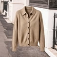 thumbnail image 5 of Tdoqot Womens Button Up Cardigan Sweaters- Collared Casual Warm Long Sleeve Fall Sweaters Tops Khaki Size XL, 5 of 5