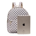 thumbnail image 3 of Daisy Rose Unisex Checkereboard PU Vegan Leather Backpack Bag, Off White, 3 of 9