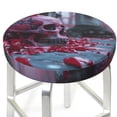 thumbnail image 3 of Susaid Gothic Red Skull Cemetery Print Elastic Bar Stool Cover Personalized Washable Stool Cover for Barbershop Home Bar Kitchen-14 inch, 3 of 7