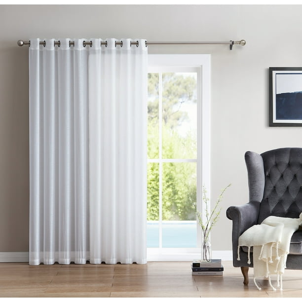 Hlc Me One Panel Extra Wide Sheer Voile, Grommet Curtains For Patio Doors