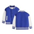 thumbnail image 3 of Coerni Baby Boy Girl Baseball Jacket Long Sleeve Button Down Letterman Winter Outwear Coat Kids Baseball Cardigan Jacket, 3 of 3