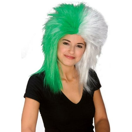 Sports Fanatic Wig in Green and White