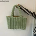 thumbnail image 5 of Bolso de mano elegante y suave con pelo sintético para mujer, bandolera de felpa para invierno, bolso de mano con asa superior acolchada, bolso tipo hobo, 5 of 5