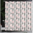 thumbnail image 3 of Ambesonne Scandinavian Shower Curtain, Mid Century Flowers, 69"Wx70"L, Charcoal Grey Pale Pink, 3 of 4