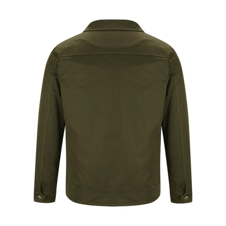 IYTR Men's Workwear Jacket Black Full Zip Cotton Work Utility