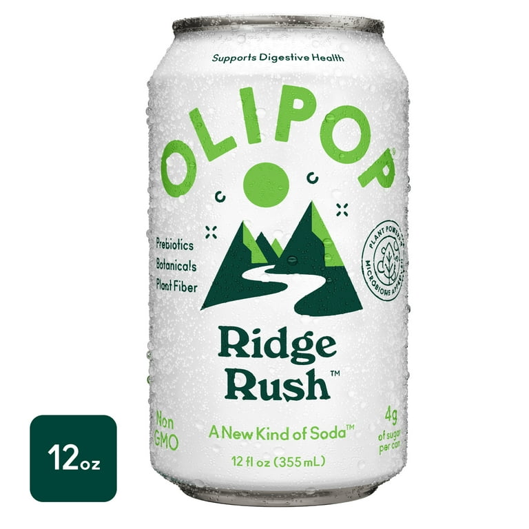 Olipop Prebiotic Soda Pop, Ridge Rush, High Fiber, 12 fl oz 12