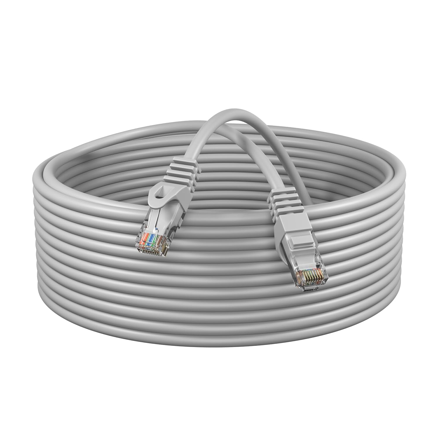 Cat5e 200FT Network Ethernet Patch Cable, 350Mhz Internet Wire, For Router, Modem, PC, Laptop, TVs, Printer Cord, Consoles, Copper-Clad Aluminum, Gray, Cables Direct Online