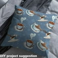 thumbnail image 2 of Homewish Sweet Dessert Coffee Fabric by the Yard 1 Yard,Heart Pint Home Decor Fabric by the Yard,Blue Brown Sewing Fabric For Girls Teens,Super Cozy Room Decor, 2 of 6