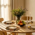 thumbnail image 4 of Round Woven Placemats set of 8, Black African Women Washable&Heat Resistant Plastic Wipeable Placemats for Round Table Animal Giraffe Elephant Kitchen Dining Table Decor, 13in, Burnt Orange, 4 of 9