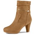 thumbnail image 1 of Unique Bargains Women's Ankle Zip Platform High Heel Boots, 1 of 7