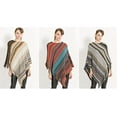 thumbnail image 3 of StylesILove Women Autumn Winter Knitted Zig-Zag Pullover Fringe Poncho Sweater Soft Wrap Cape Lightweight Shawl (Beige), 3 of 6