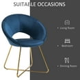 thumbnail image 6 of HOMCOM Modern Accent Chair Velvet Upholstered Chair w/ Golden Base Legs, Blue, 6 of 8