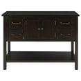 thumbnail image 4 of Retro Console Sofa Table with 4 Drawers, 1 Cabinet and 1 Shelf, Rustic Console Table for Living Room Bedroom Entryway， 43.3"x15.7"x34", Espresso, 4 of 7